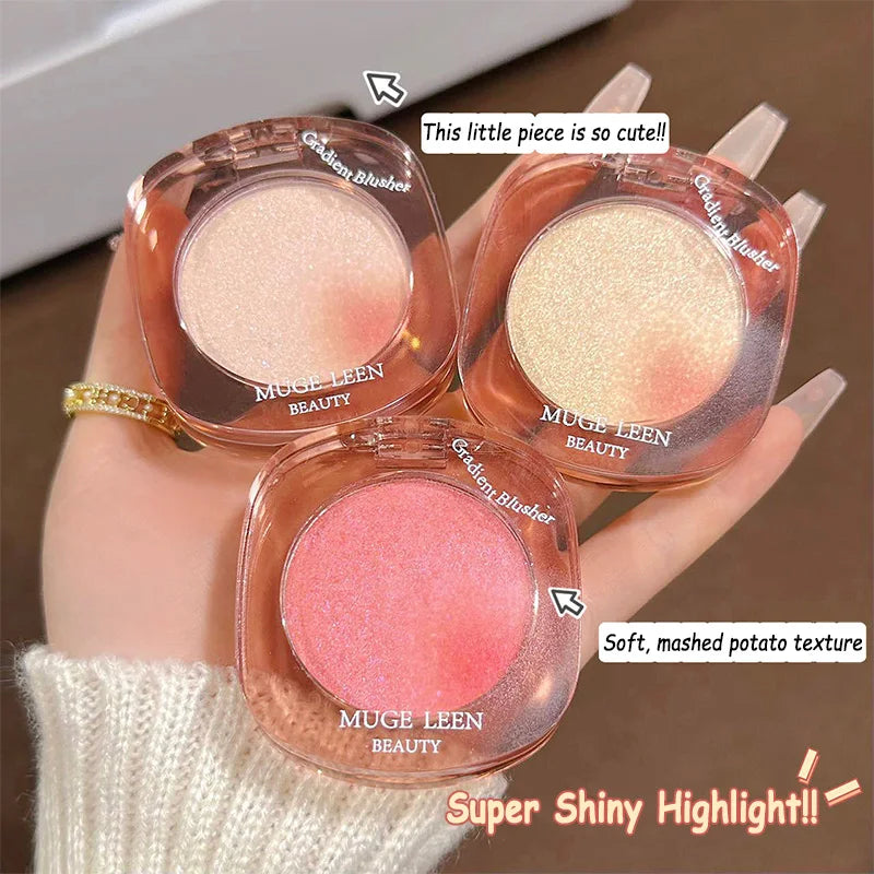 Vientiane Highlighter Powder Palette with Fine Shimmer and Diamond-like Highlights and Contour Powder,Creamy Mousse Texture