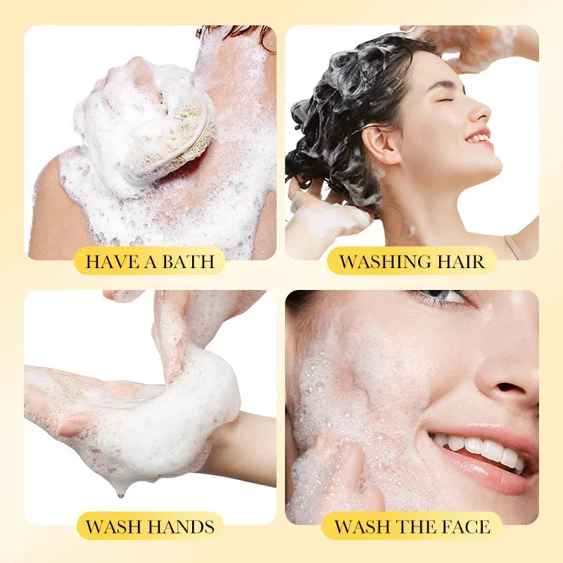 1/2Pcs Sadoer Sulfur Mite Removing Facial Soap Universal Handmade Soap for Body & Face Wash Foam Moisturizing Facial Cleanser