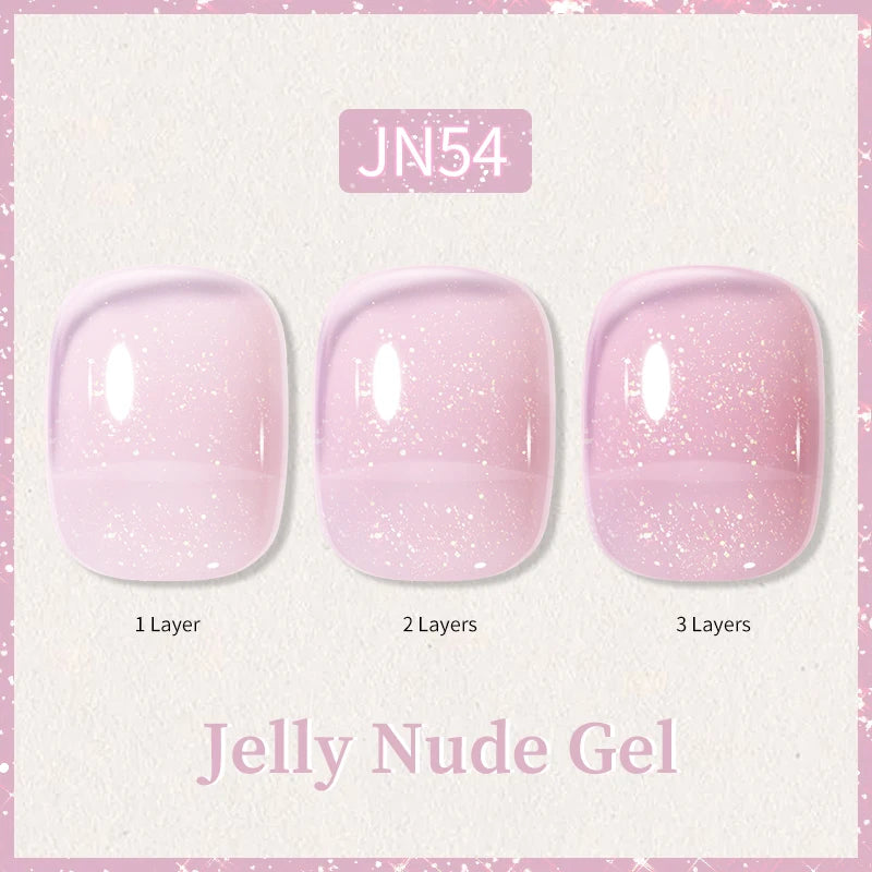 BORN PRETTY 10ml Glitter Pink Nude Jelly Nail Gel Polish Varnis Semi-permanent Sheer Translucent UV LED Soak Off Gel Polish