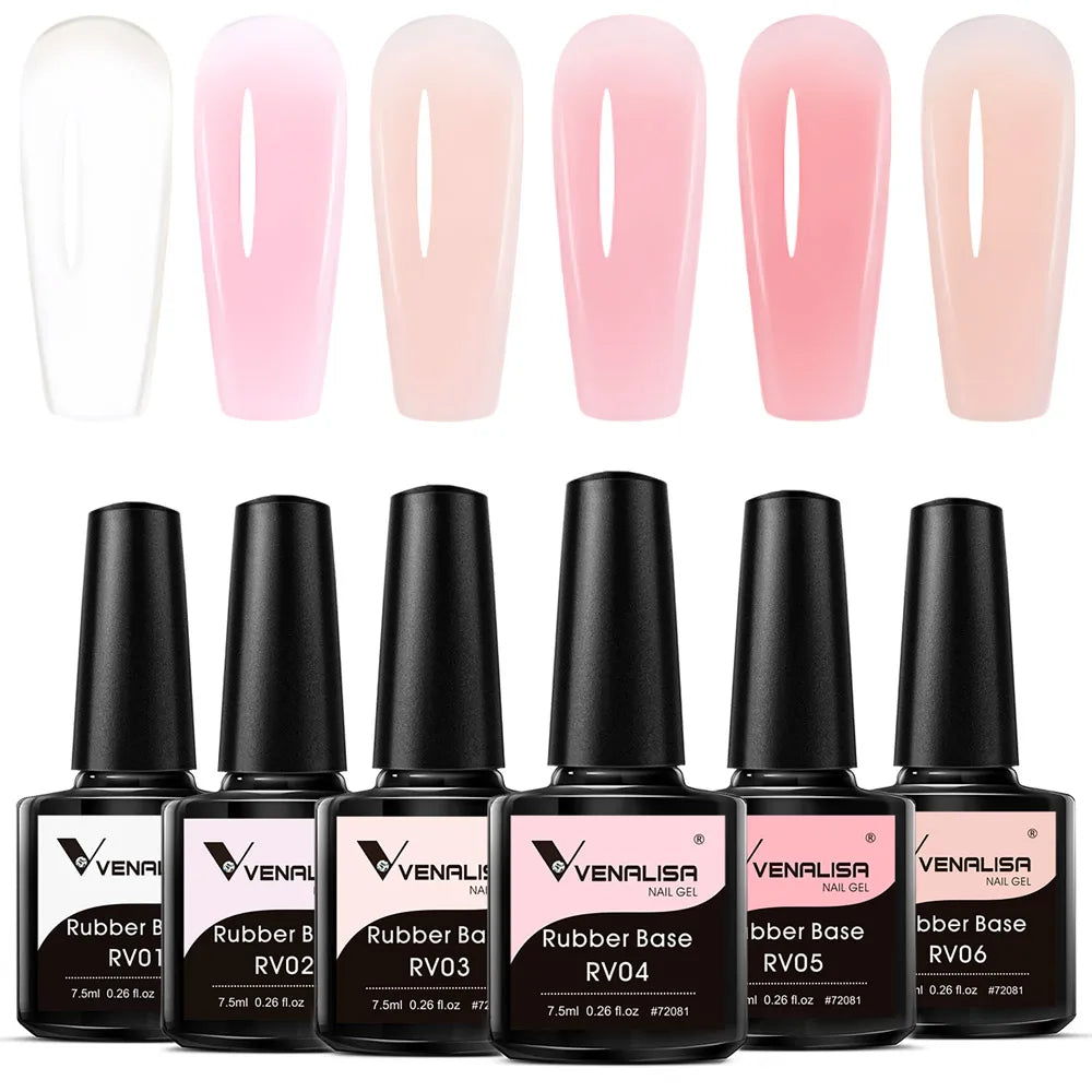 Venalisa Nail Gel Polish Kit HEMA TPO FREE Nude Pink Color Collection Self Leveling Full Coverage Nail Manicure Set 6Pcs Kit