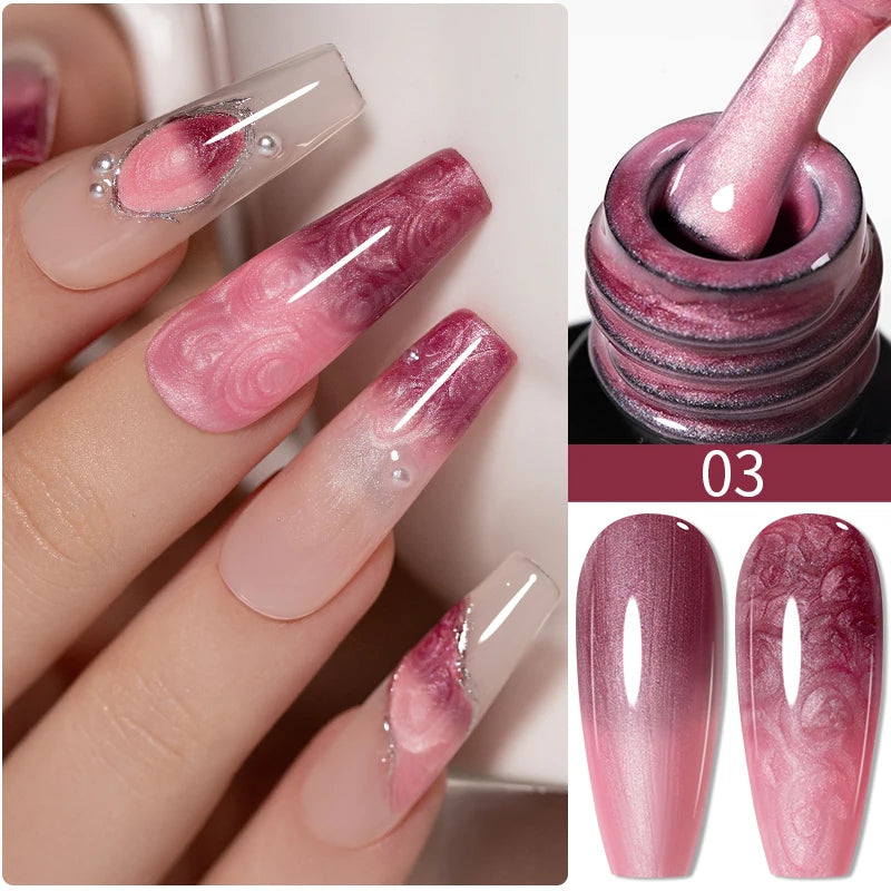 PUENTE 5ml Flower Fairy Gel Nail Polish Pink Blue Purple Natural Dried Flowers Gel For Nail Art Soak Off UV Varnish For Manicure