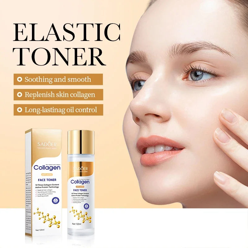 Collagen Toner For Wrinkles Hydration Moisturizer Gentle Soothing Pore Refining Balanced Skin Treatment