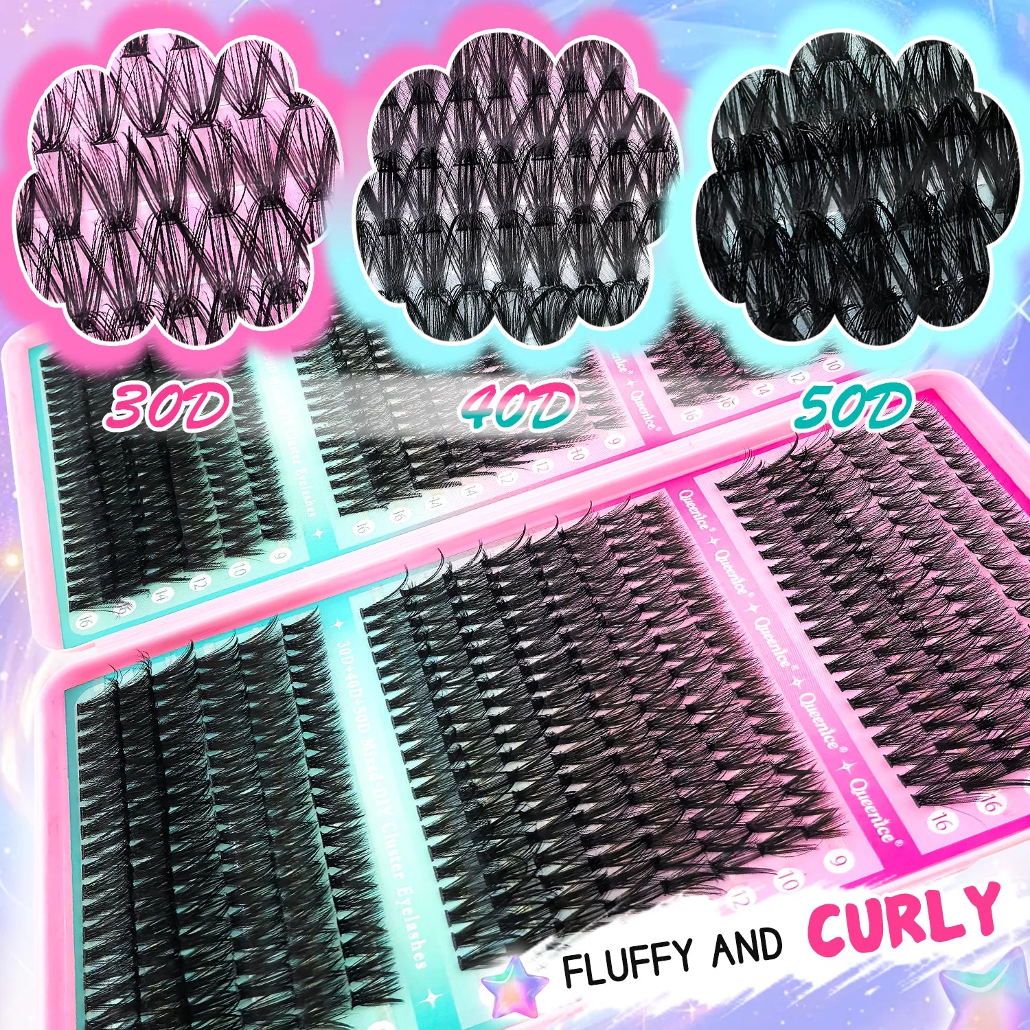 DIY Lash Extension Kit Clusters Individual Eyelashes Kit 9-16mm with Bond and Seal Wispy Natural Mange Lashes