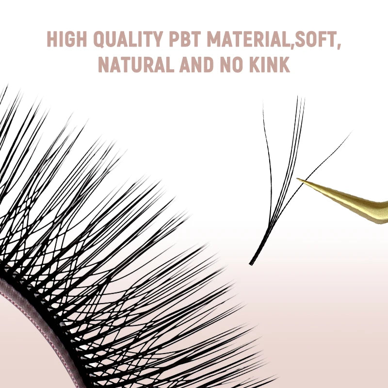 Sakurahana Spike 3D W Shape Premade Volume Fans Eyelash Clover Bloom Natural Soft False Lashes Fluffy Volume Fans Supplies