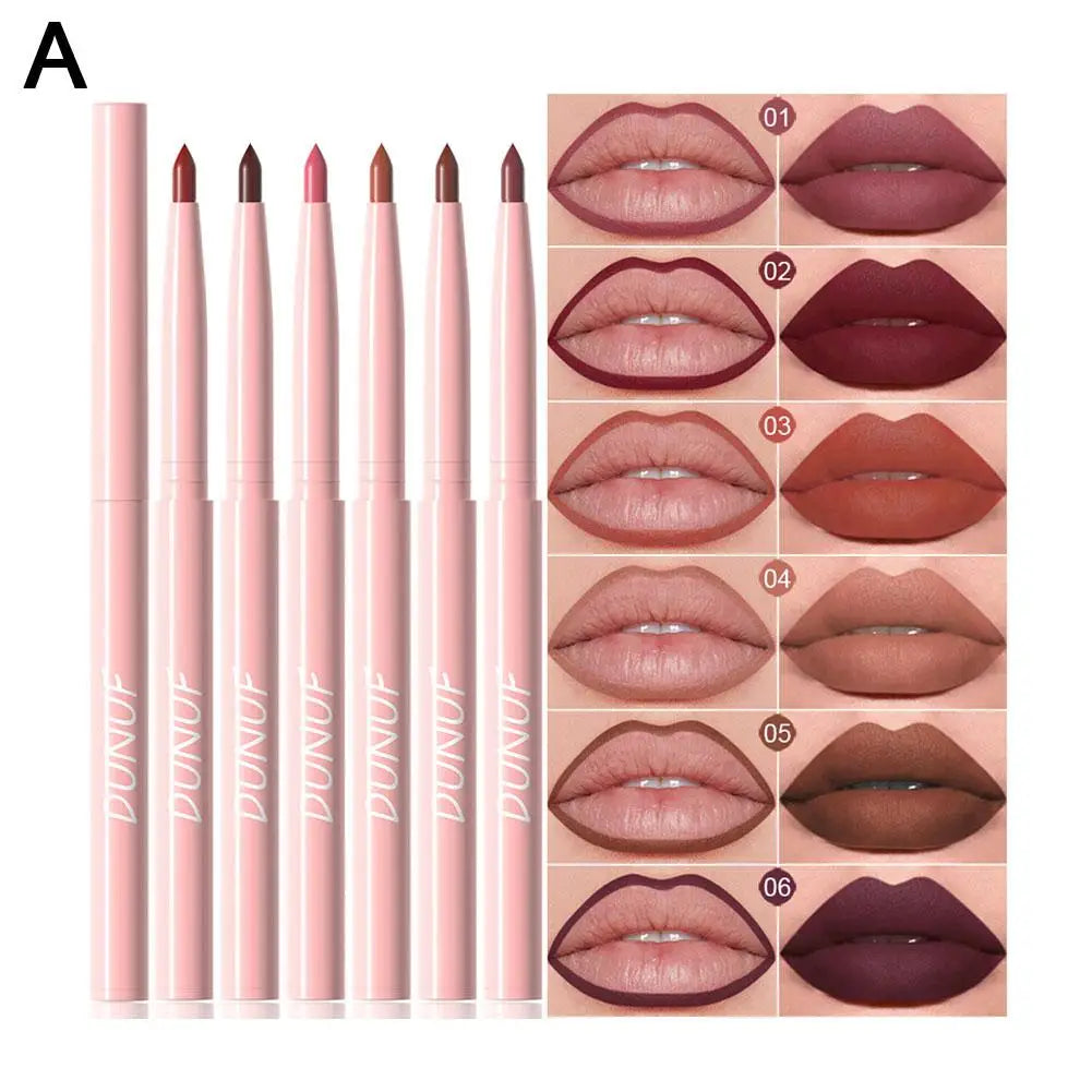 12 Colors Matte Lip Liner Pencil Set,Creamy Velvet Lipstick,Long Lasting Waterproof Smooth High Pigmented Lip Makeup for Women