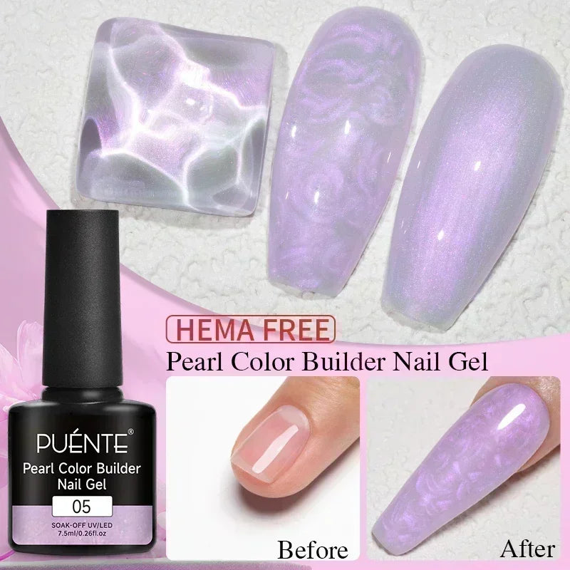 PUENTE 5ml Flower Fairy Gel Nail Polish Pink Blue Purple Natural Dried Flowers Gel For Nail Art Soak Off UV Varnish For Manicure