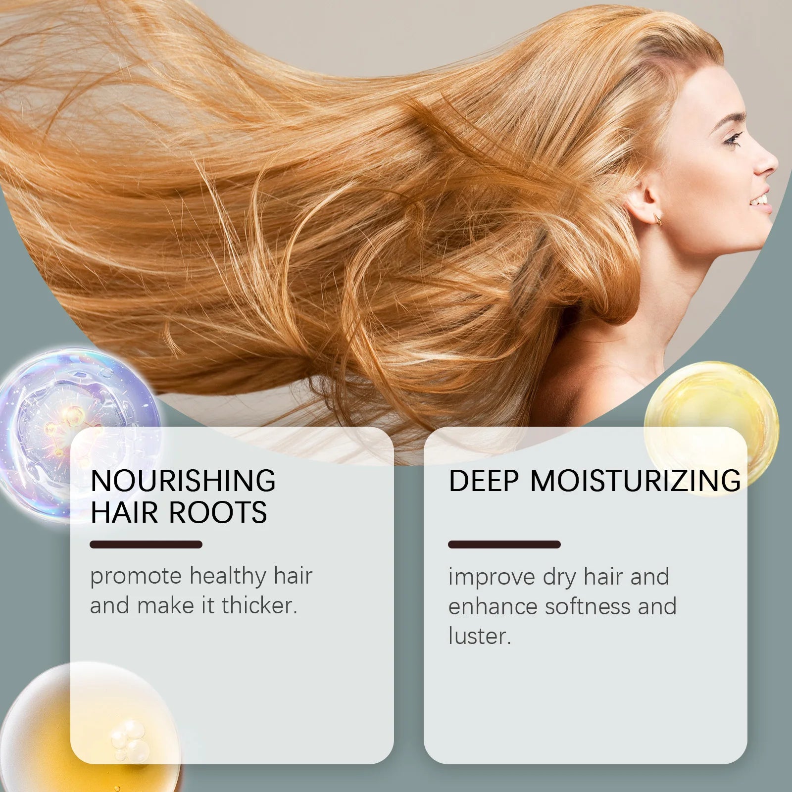 Rosemary Essential Oil Hair Serum Scalp Treatment Enriched for Thicker Hair Glowing Frizz Control Hair Growth Shine Nourishing