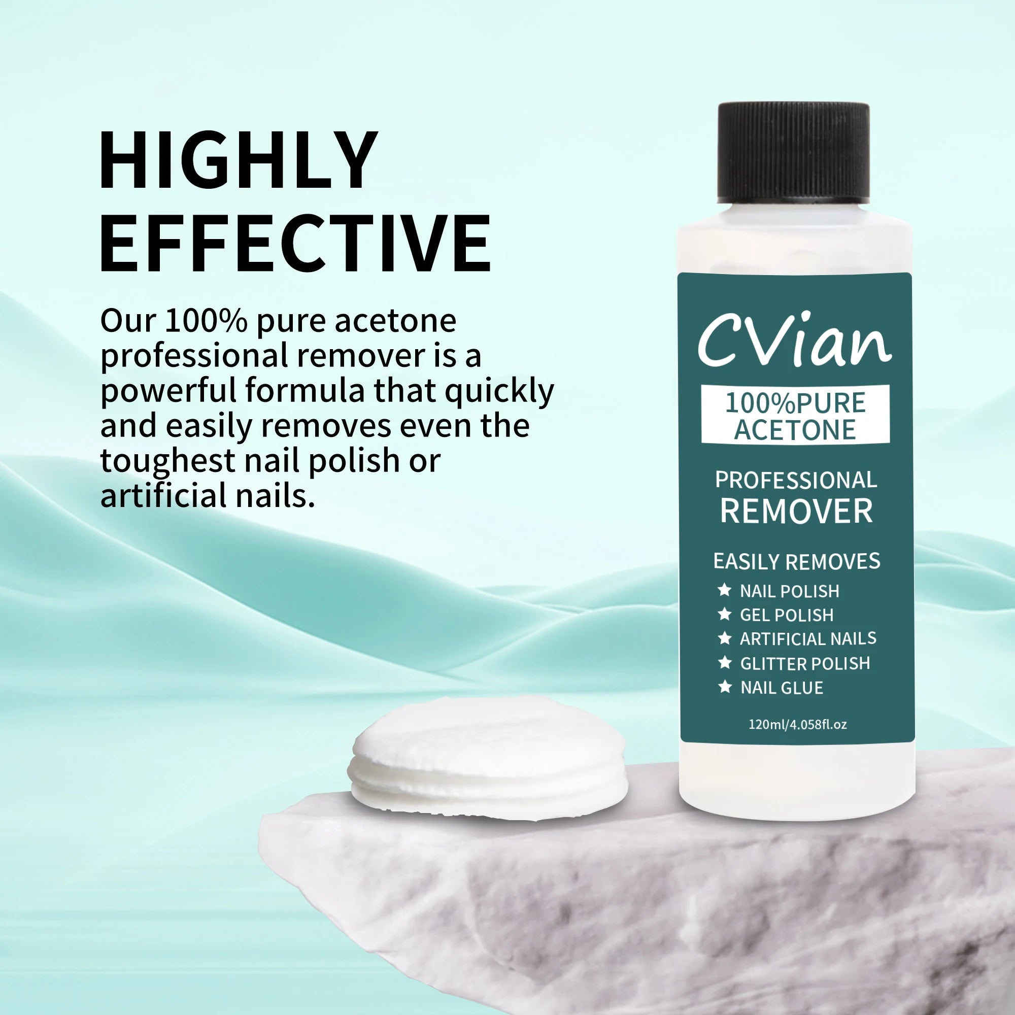 Containing 100% Acetone Nail Polish Remover, Quick Acting Formula Is Suitable for Gel, Dipping Powder and Acrylic Nail, Salon