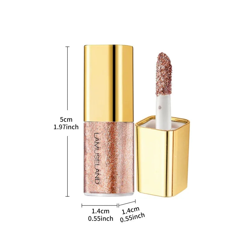 Pearly Liquid Eyeshadow Makeup Waterproof Shimmer Glitter Eye Shadow Highlighter Lasting Eye Tint for Daily Natural Smokey Look