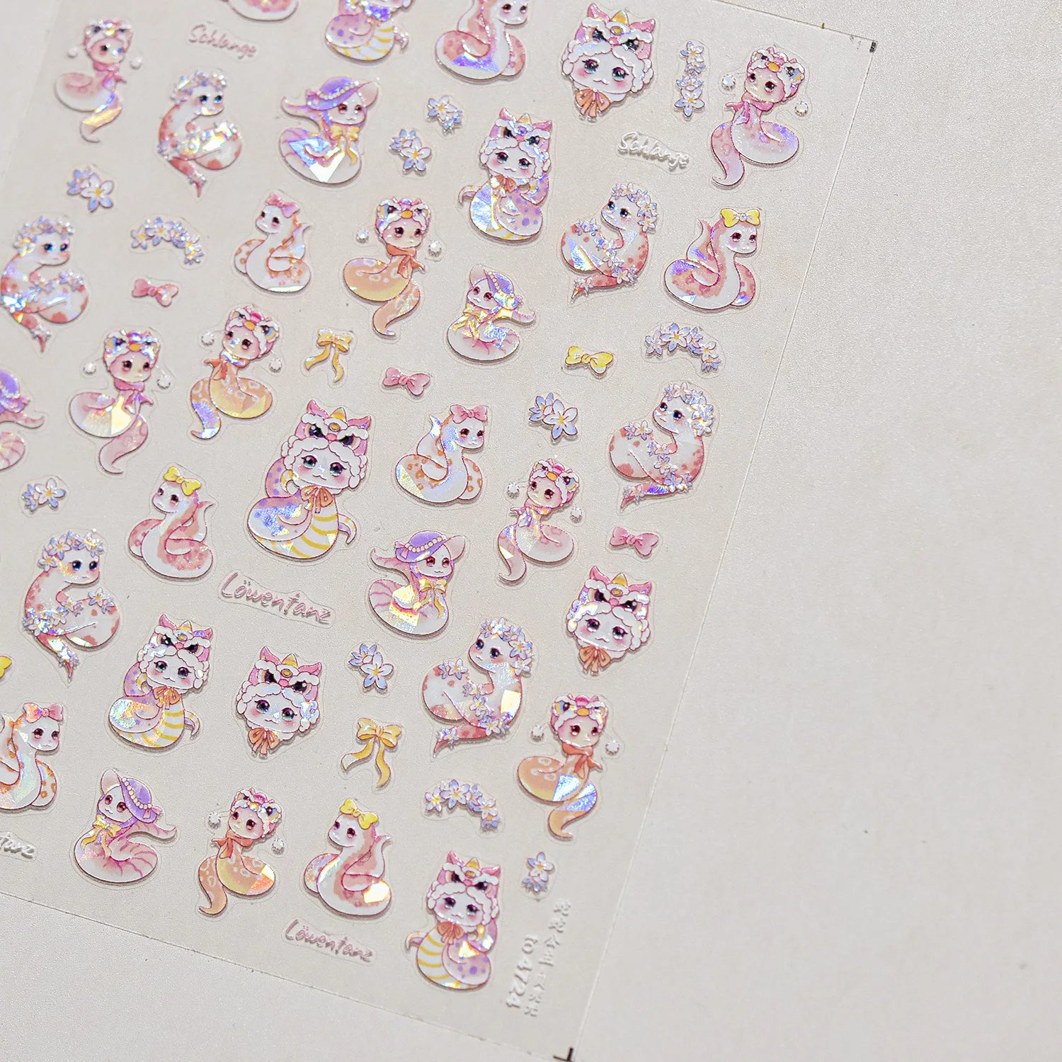 1pcs Japanese Cute Graffiti Lines Nail Art Stickers 5D Embossed Butterfly Rabbit Nail Art Accessory Stickers Self Adhesive Decal