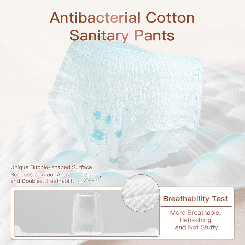 5Pcs Pure Cotton Sanitary Napkins, Night-Time Pants-Type Sanitary Napkins, For Women During Menstruation, Dry And Breathable