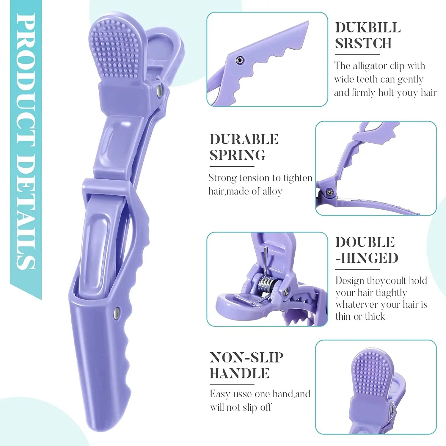 10PCS/LOT Hairdressing Alligator Plastic Hair Clips Clamps Holding Hair Section Claw Bow Hairpins Hair Styling Accessories