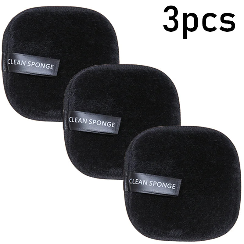1/3pcs Reusable Discs Makeup Remover Wipe Cotton Pads Microfiber Makeup Face Towel Cloth Washable Sponge Skin Care Cleaning Puff