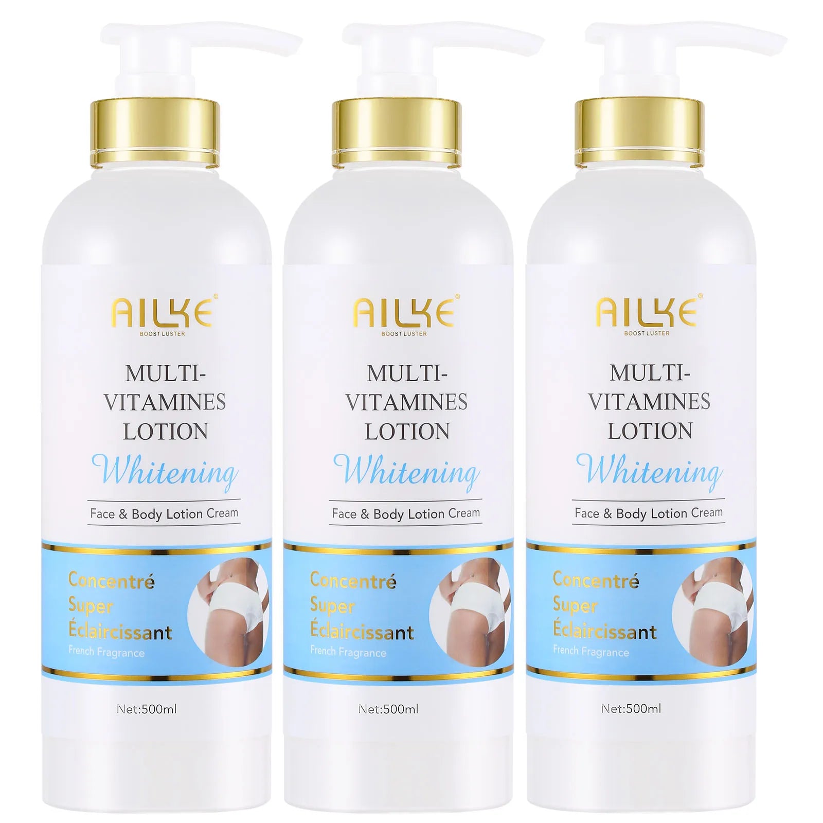 AILKE Multi Vitamin Whitening Body Lotion, With Vitamins A& E, Increase Skin Radiance, Even Skin Tone, Daily Moisturizer Cream