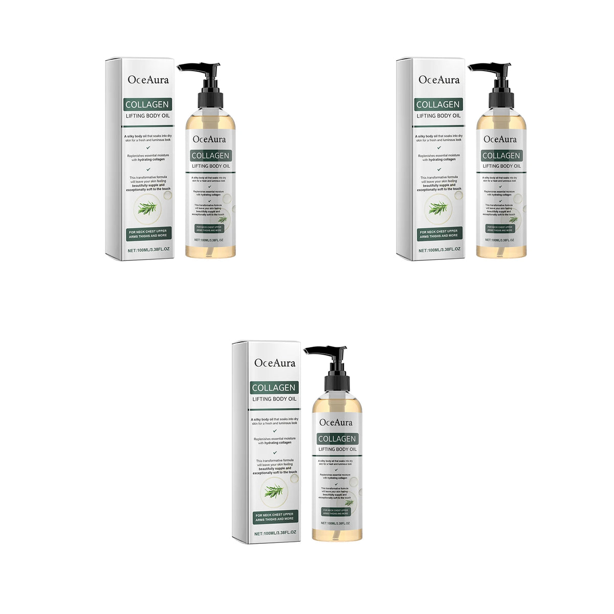 OceAura Collagen Body Oil Moisturizing and Moisturizing Whole Body Massage Essential Oil for Dry Skin Moisturizer Hydrating