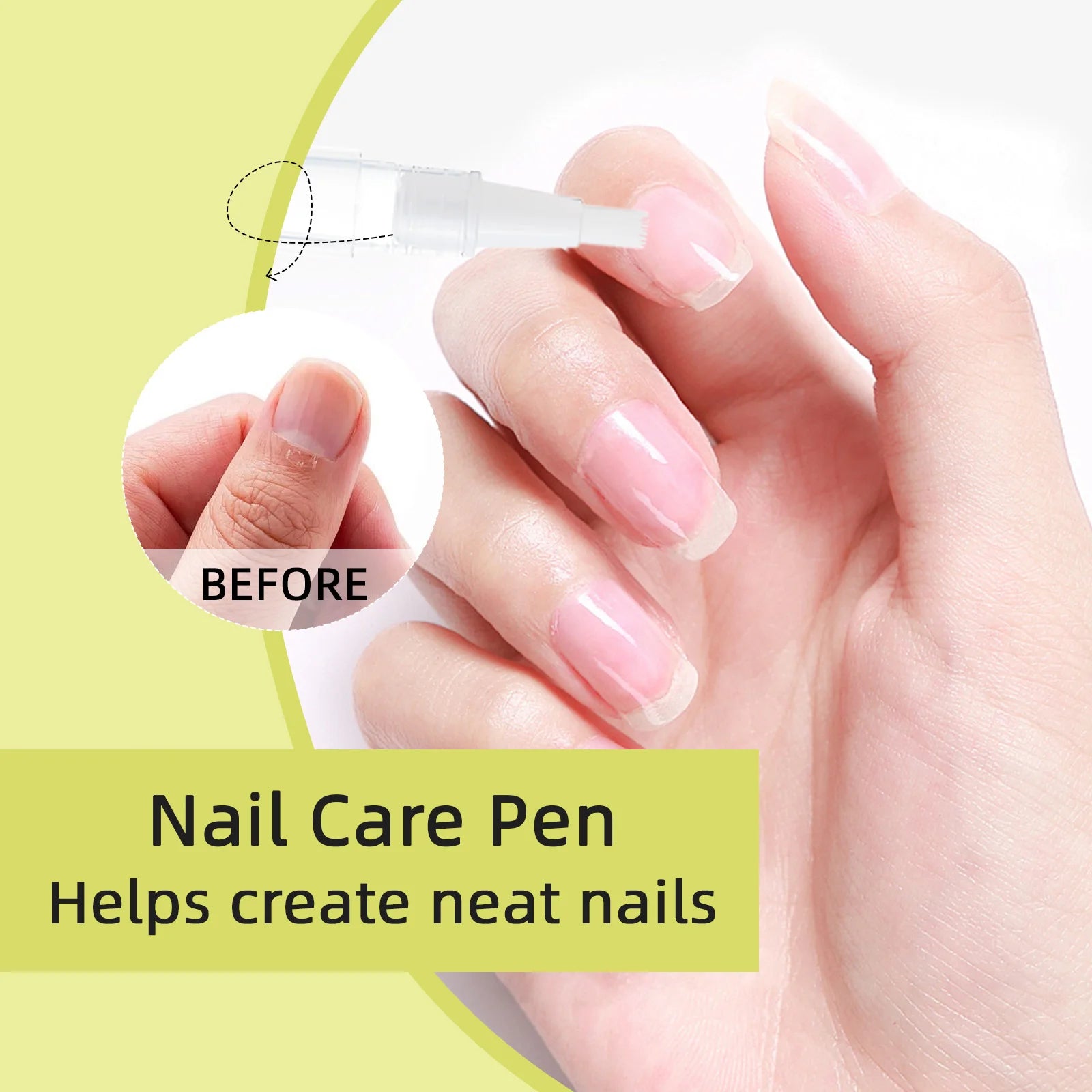Nail Strengthening & Revitalizing Pen 4ml - Tea Tree & Castor Oil Formula for Discolored Nails, Protection & Cuticle Health.