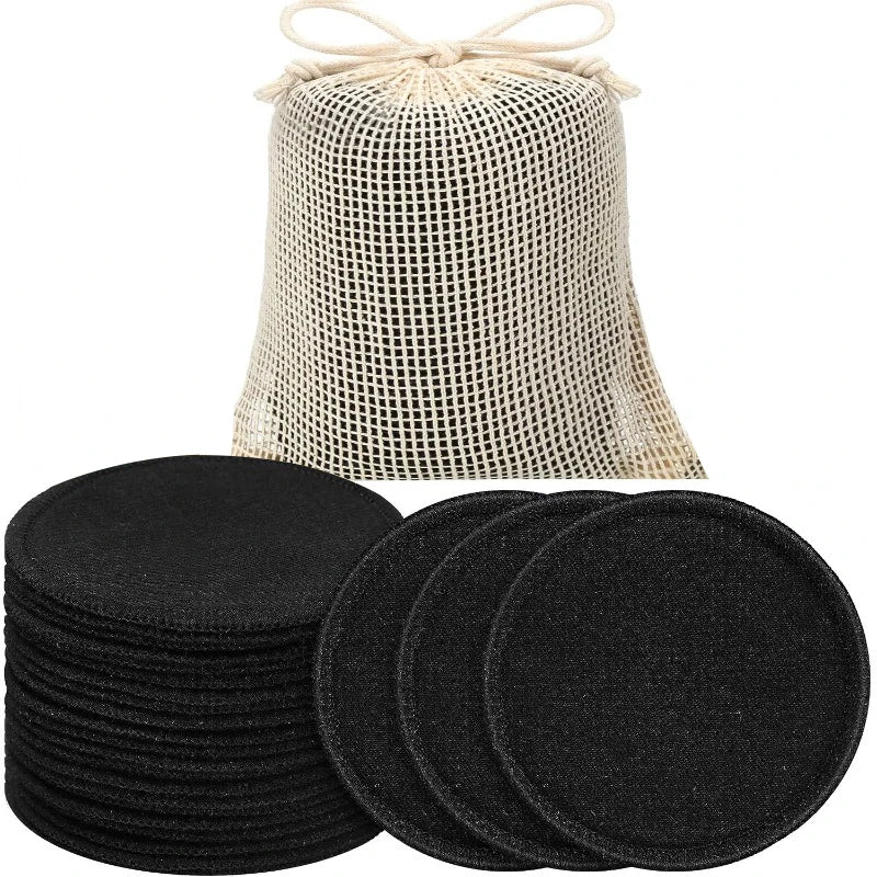 10 pcs Reusable Bamboo Makeup Remover Pads Washable Rounds Cleansing Facial Cotton Make Up Removal Pads Tool