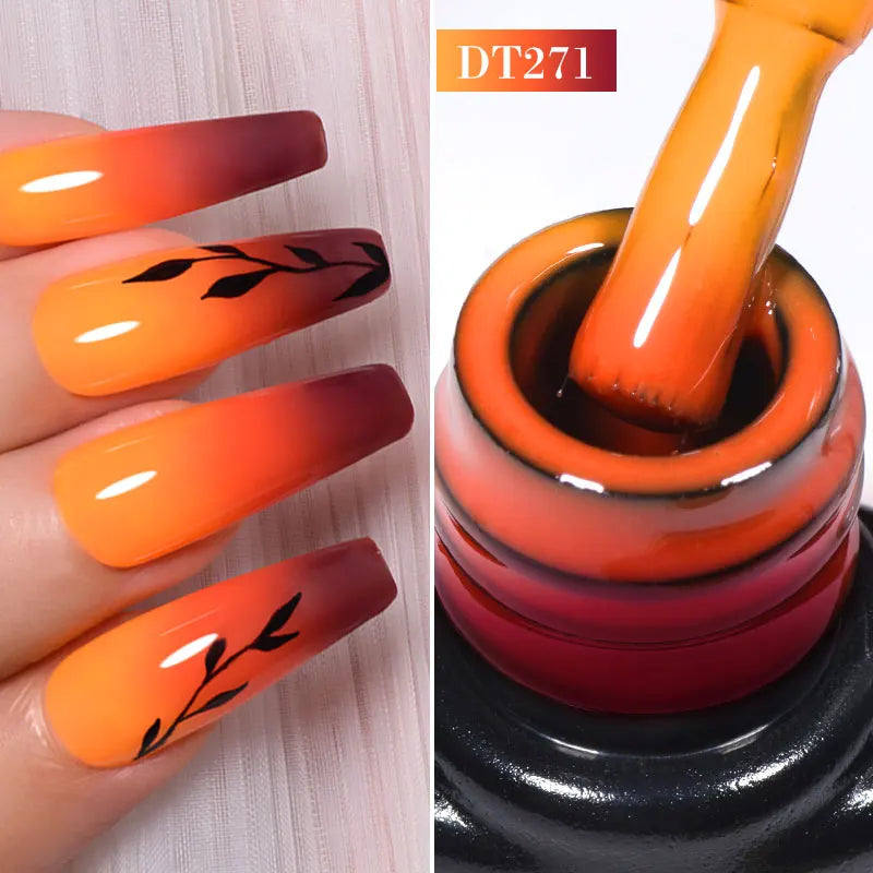 MEET ACROSS 7ml 36Colors Glitter Thermal Gel Nail Polish 3 Colors Changing Soak Off Gel Winter Semi Permanant Nail Art Varnish