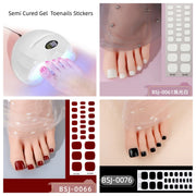 26Tips Pure Toe Gel Nail Sticker Hardens with UV Lamp Curing Waterproof Phototherapy Oil Gel Foil Nail Art Decorations