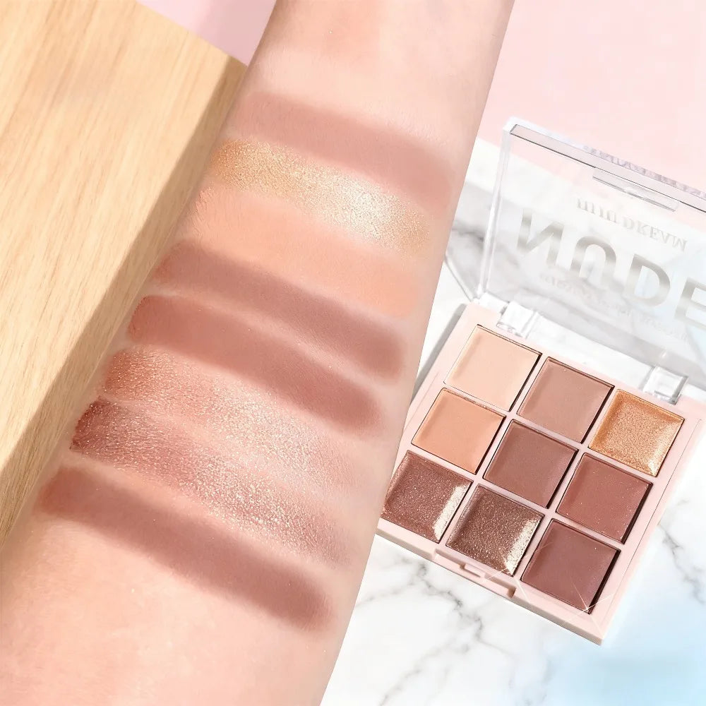 9 Color Chocolate Eyeshadow Palette Matte Shimmer Natural Nude Waterproof Sweatproof Christmas Makeup Gift
