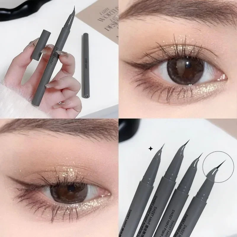 Ultra-fine Matte Liquid Eyeliner Pencil Waterproof Quick Drying Black Brown Lying Silkworm Lower Eyelash Eye Makeup Eyeliner 1pc