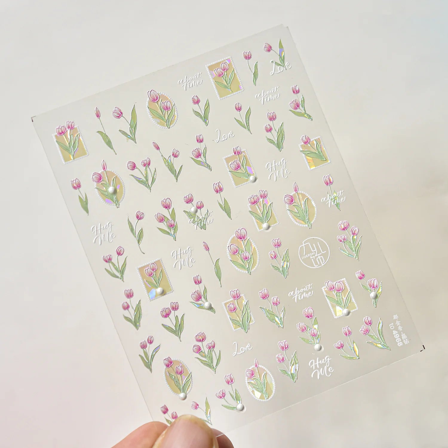 Cherry Blossom Nail Art Stickers 5D Embossed Nail Stickers Spring Self Adhesive Nail Decorations Stickers Decals Manicure Tools