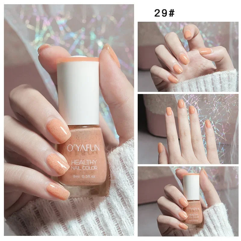 Matte Waterproof No-bake Nail Polish Nail Art Tearable Quick Dry Normal Without Lamp Nail Polish Glitter Sequins UV Varnish
