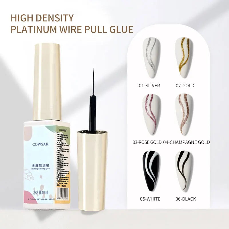 5/8/10/12ml 5D Metallic Painting Nail Gel Silver/Gold Liner Polish Mirror Chrome Effect Gel Nail Polish Soak Off UV/LED Drawing^