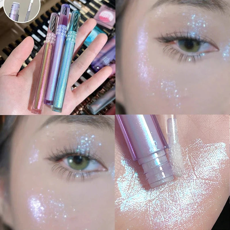 Liquid Eyeshadow Make Up,Lying Silkworm Pearly Shimmer High Light Eyeliner Pen For Music Festival,Waterproof Glitter Eye Makeup