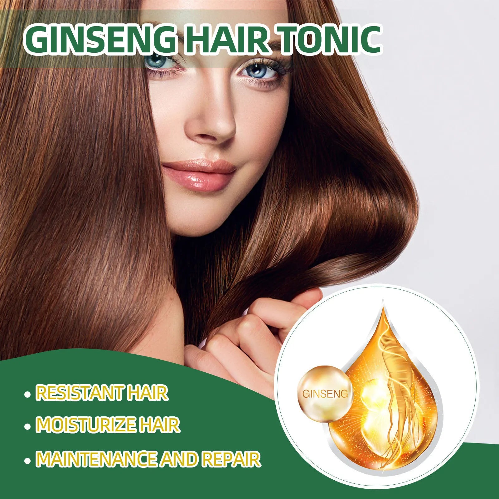 OUHOE Ginseng Hair Care Liquid Ginseng Essence Moisturizing and Softening Hair Care Spray