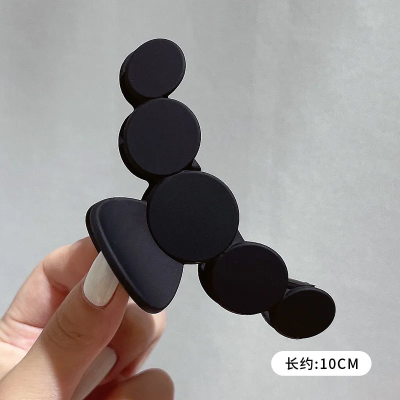 Black Series Big Hair Clip for Women Simplicity Ponytail Clip Women Fashion Shark Clip Girl Hair Clamp