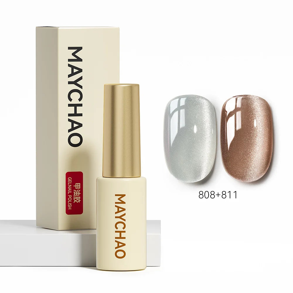 MAYCHAO 5ML Gel Nail Polish 9D Laser Diamond Glitter Cat Eye Gel Semi-Permanent Soak Off UV LED Gel Nail Manicure Tools Nail Art