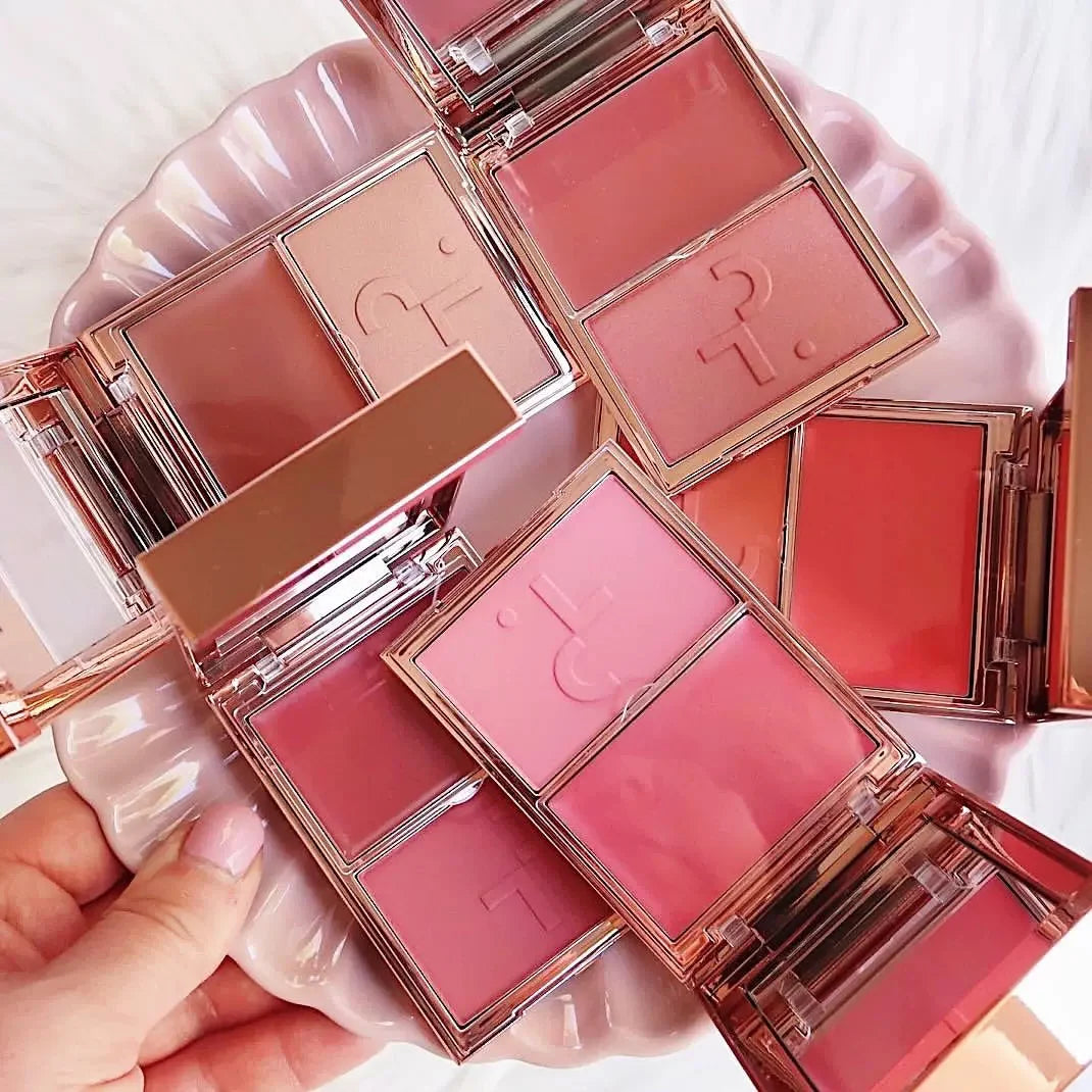 Partick Major Headlines Double Take Creme & Powder Blush Duo Long-Lasting Face Makeup Natural Facial Coverage Powder TA Blusher