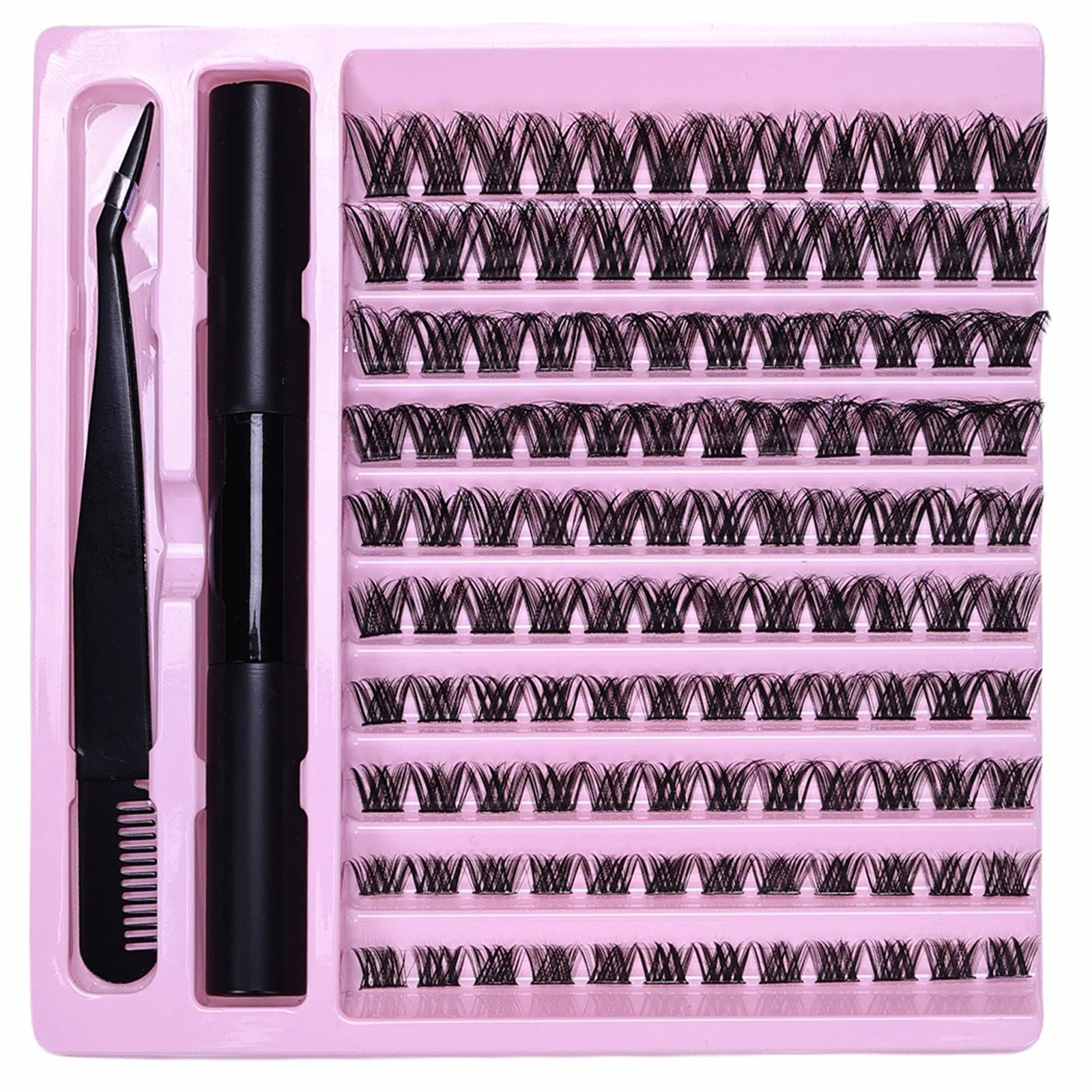 DIY Lash Extension Kit Lash Clusters With Bond Cluster Lashes Wispy D Curling False Eyelash Clusters With Tweezers