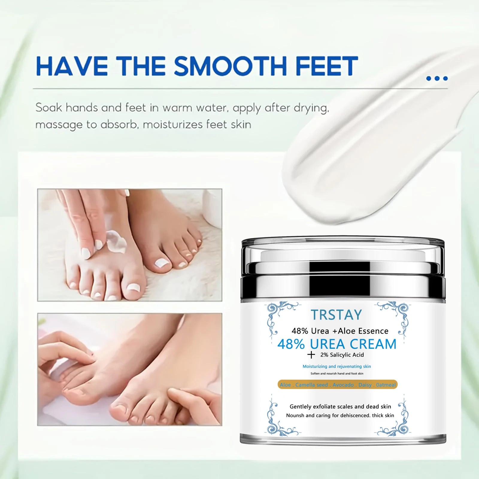 Urea Cream 45% Plus 2% Salicylic Acid, Callus Remover Foot Moisturizer Hand Foot Cream For Dry Cracked Feet from Toes to Heels E