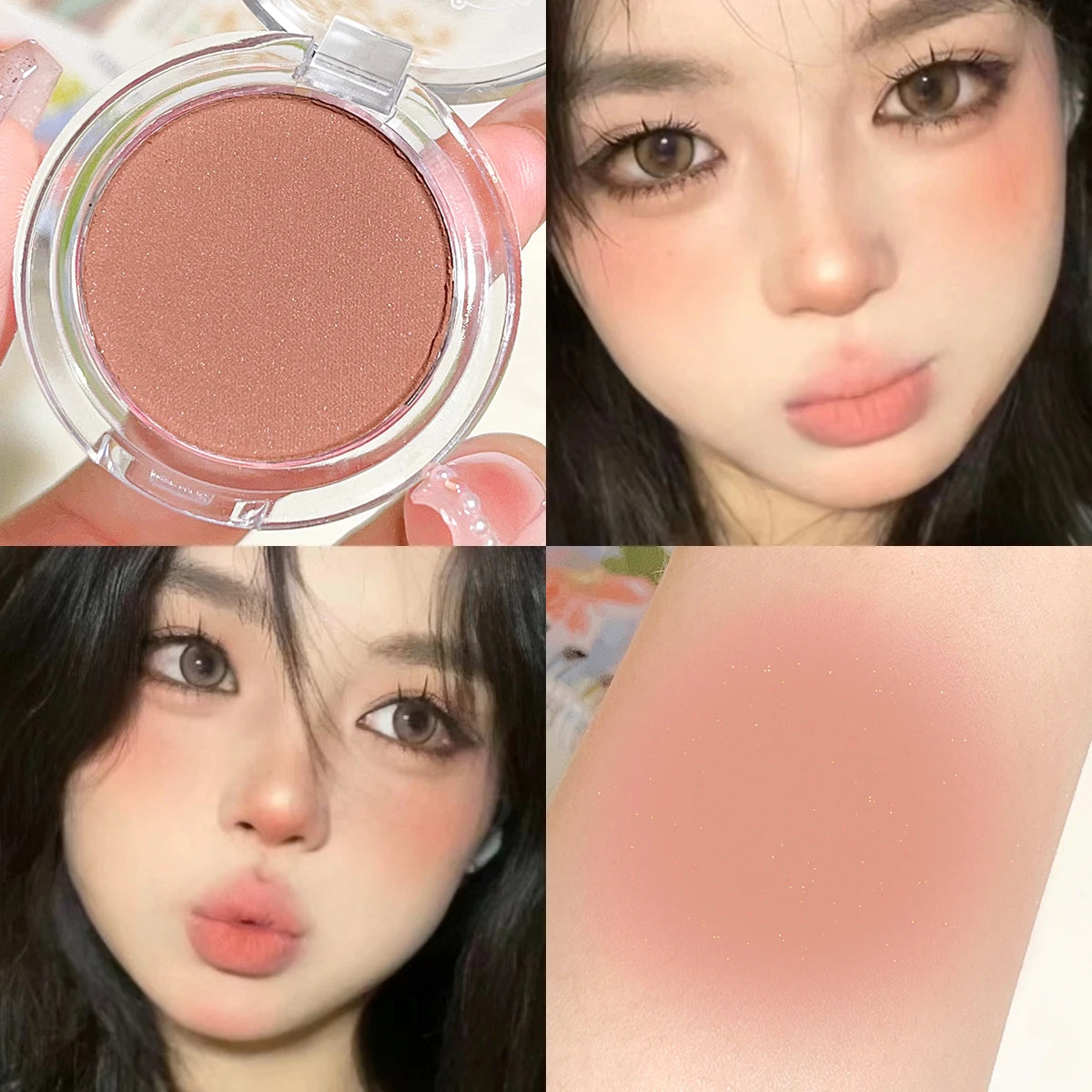 HISYI monochrome blush whitening matte cosmetics vitality girl nude makeup natural smudge monochrome blush plate