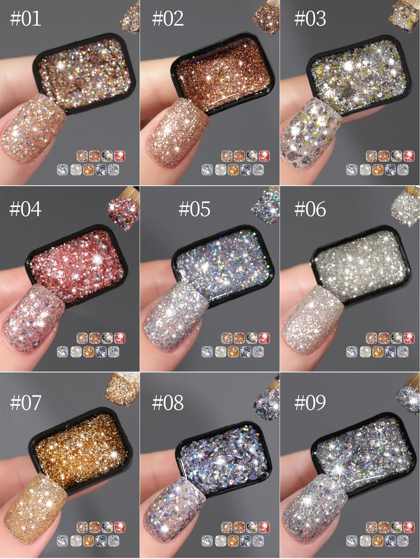 9 Colors Patting Glue Smudge Canned High Saturation Popular Semi-Solid Nail Polish Glue Nail Salon Special