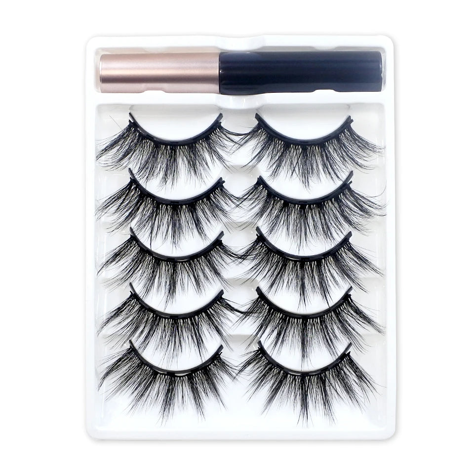 1/5 Pairs Magnetic Eyelashes Makeup False Lashes Bulk Items Wholesale Natural Magnetic Lashes Eyeliner Set