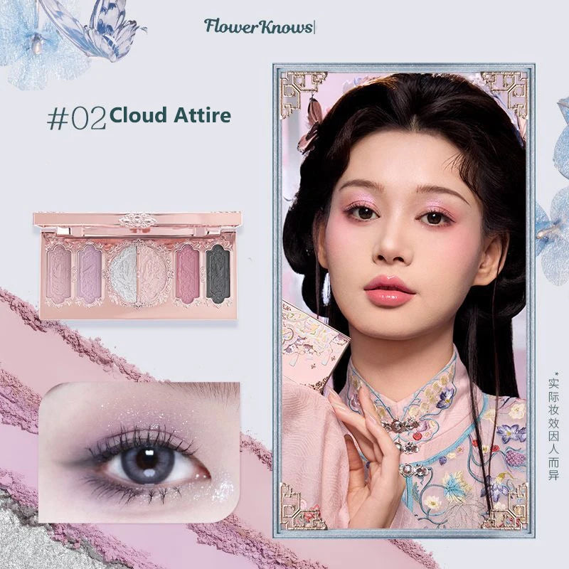 Flower Knows Chocolate Shop Highly Pigmented Eyeshadow Palette Shimmer Matte Glitter Long Lasting Vegan Eye Shadows Cruelty-free