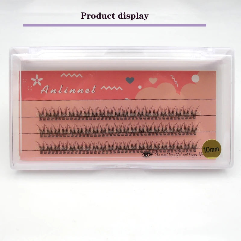 Anlinnet  M Shape Professional Makeup Individual Lashes Cluster Spikes lash Wispy Premade Russian Natural Fluffy False Eyelashes