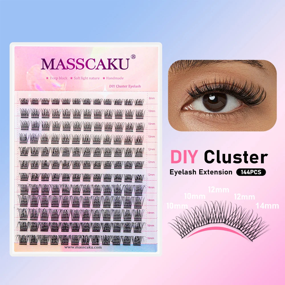 Mix Color 144 Russian Volume YUANZHIJIE False Eyelashes Natural Soft DIY Cluster Segment Lashes Cute Deer Rainbow Eyelashes