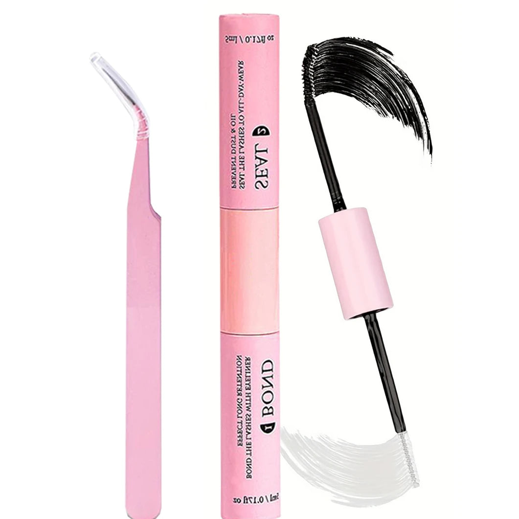 D Curl Fluffy Cluster Lashes Natural Look DIY Eyelash Extensions Kit with Lash Bond, Seal and Lash Tweezers
