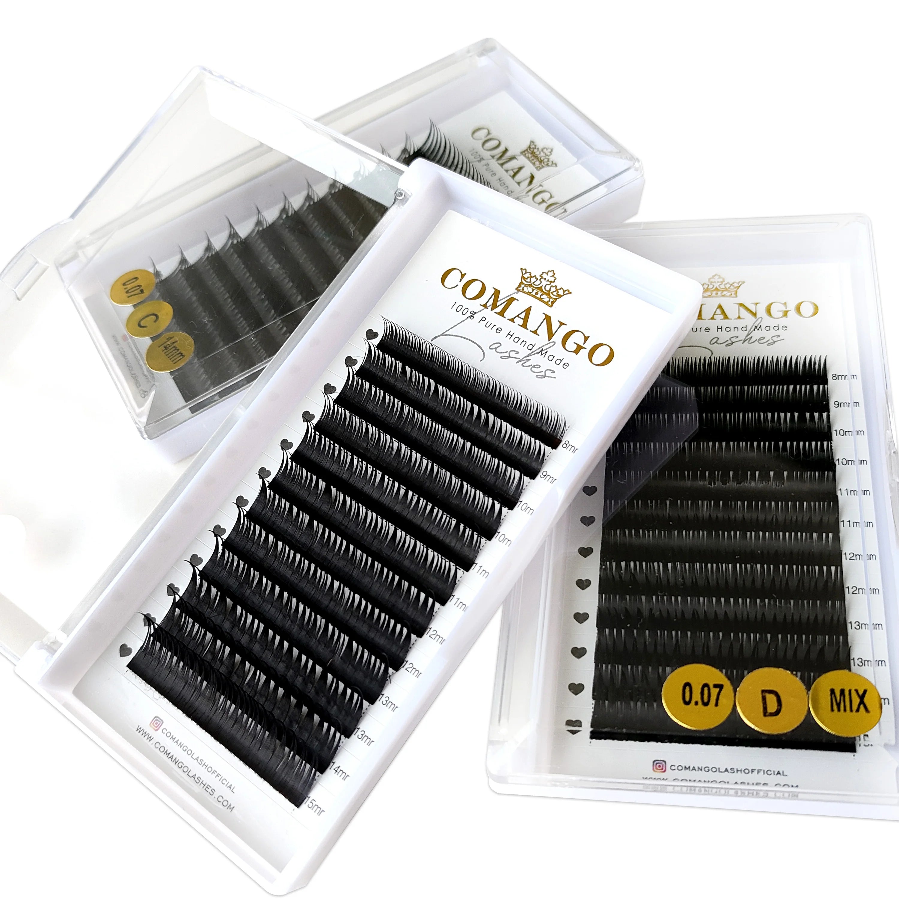 CoMango 12 Rows Wet Manga Lashes Cosplay Devil Lashes Korean Makeup C/D/M/L Curl Spikes Cluster Premade False Lashes Extension