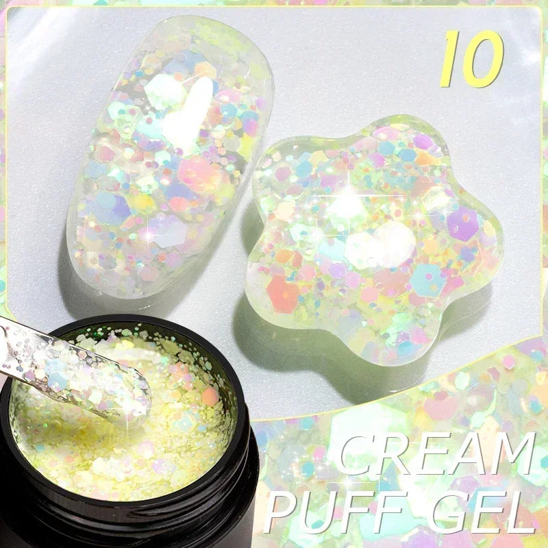 7.5ML Green Crystal Cat Magnetic Gel Nail Polish Shiny Green Glitter Cat Eye Gel For Manicure Soak Off UV Nail Art Varnish