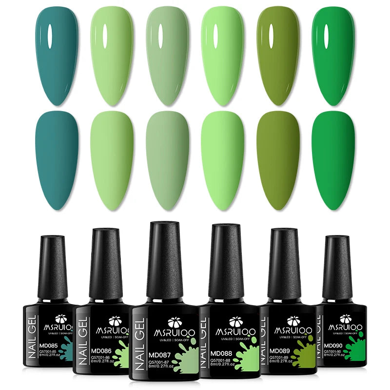 6pc All-Season Colors Gel Nail Polish Set UV LED Soak Off Nail Art Supplies Semi Permanent DIY Manicure Salon Nails Design