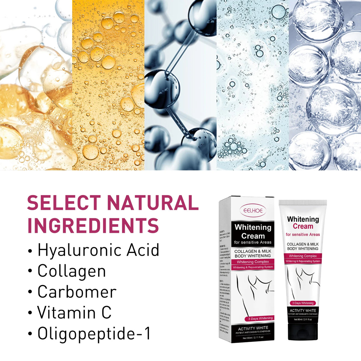 Whitening Cream For Dark Skin Underarm Armpit Thigh Inner Joint Lightening Sensitive Area Body Care Moisturizing Brighten Lotion