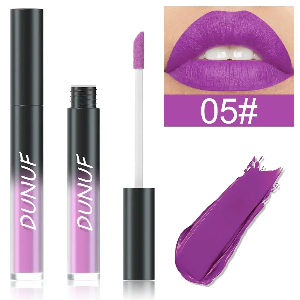 32 Color Lipstick Matte Lasting Lip Gloss Moisturizing Non-stick Cup Halloween Party Purple Blue Black Highly Pigments Lip Glaze