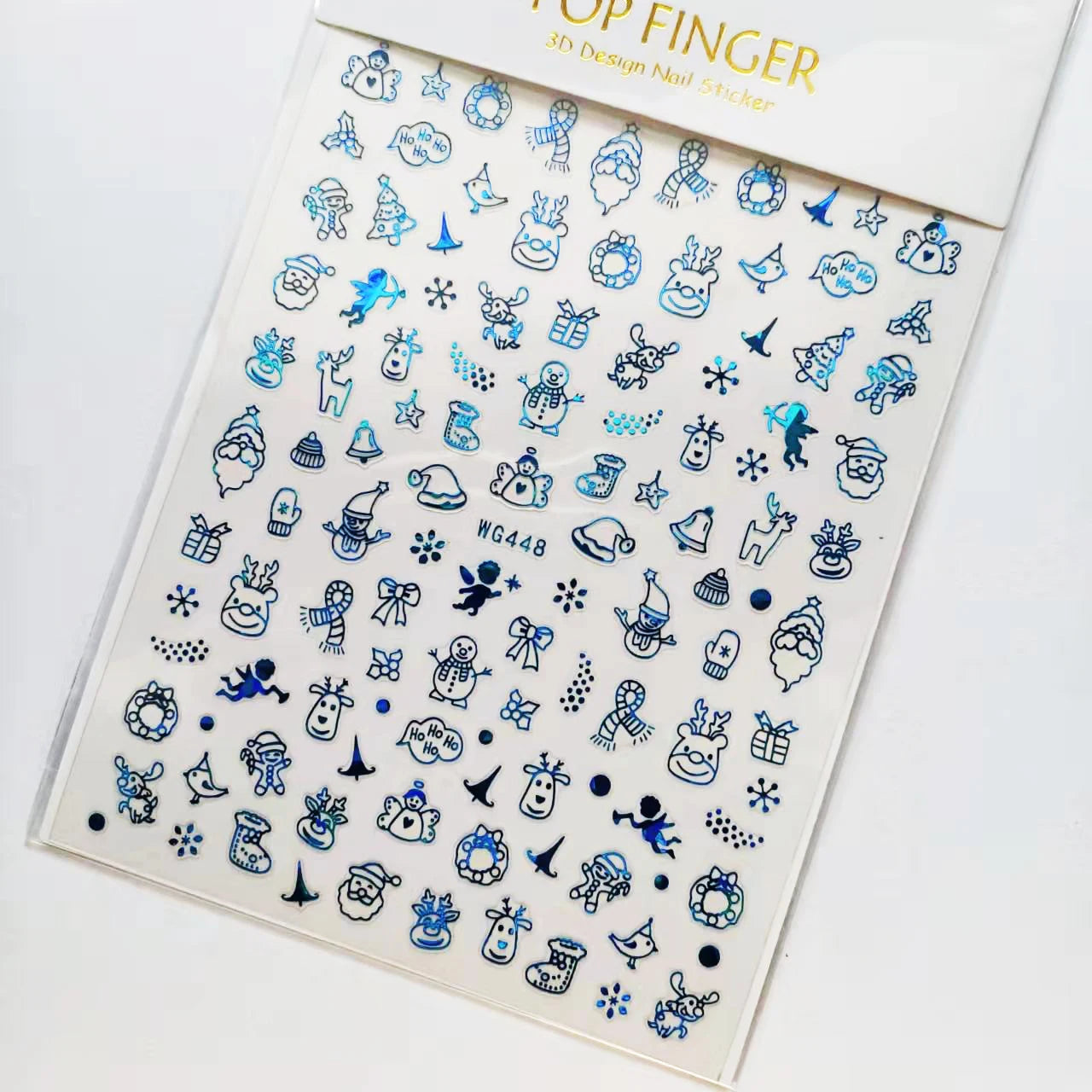 Sliver Bronzing 3D Christmas Nail Art Decoration Sticker Sparkly White Colorful Glitter Geometry Snowflake Winter Slider Foil