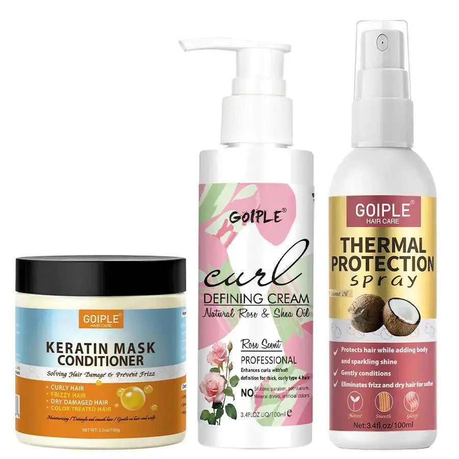 Keratin Conditioner Moisturizing & Smoothing Hair Rose Curl Defining Cream Thermal Protection Spray Protect Hair From UV Damaged