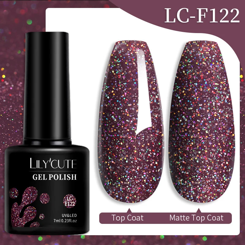 LILYCUTE 7ml 9D Black Crystal Cat Magnetic Gel Nail Polish Laser Silver Glitter Semi Permanent Manicure For Nail Art Gel Varnish